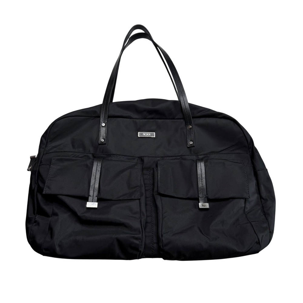 TUMI Cortina Boarding Tote Bag Black Nylon Leather Trim Travel Carry On Women's
